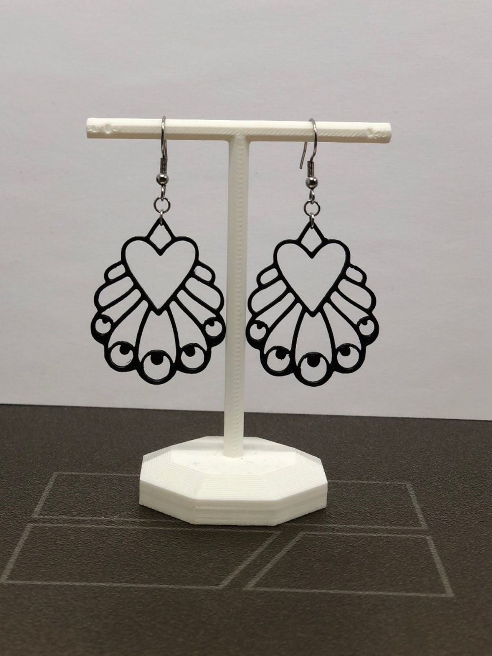 Heart Peacock Earrings